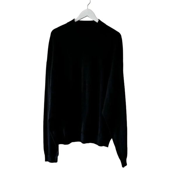 Baracuta Vintage Silk Blend Black Mock Neck Retro Knit Men  Sweater SZ 2X #2296 - Picture 1 of 9